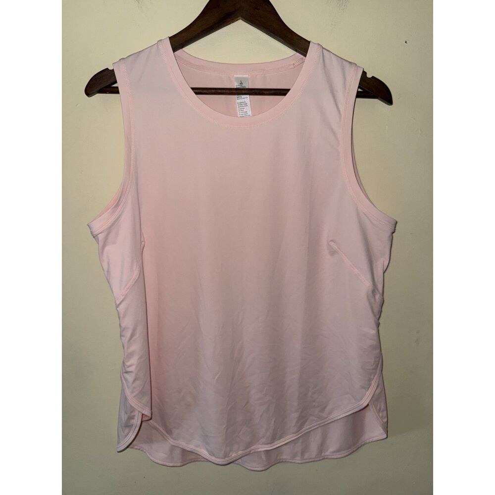 CRZ YOGA Pale Pink Split Side Hem Workout Tank Top Size L Activewear